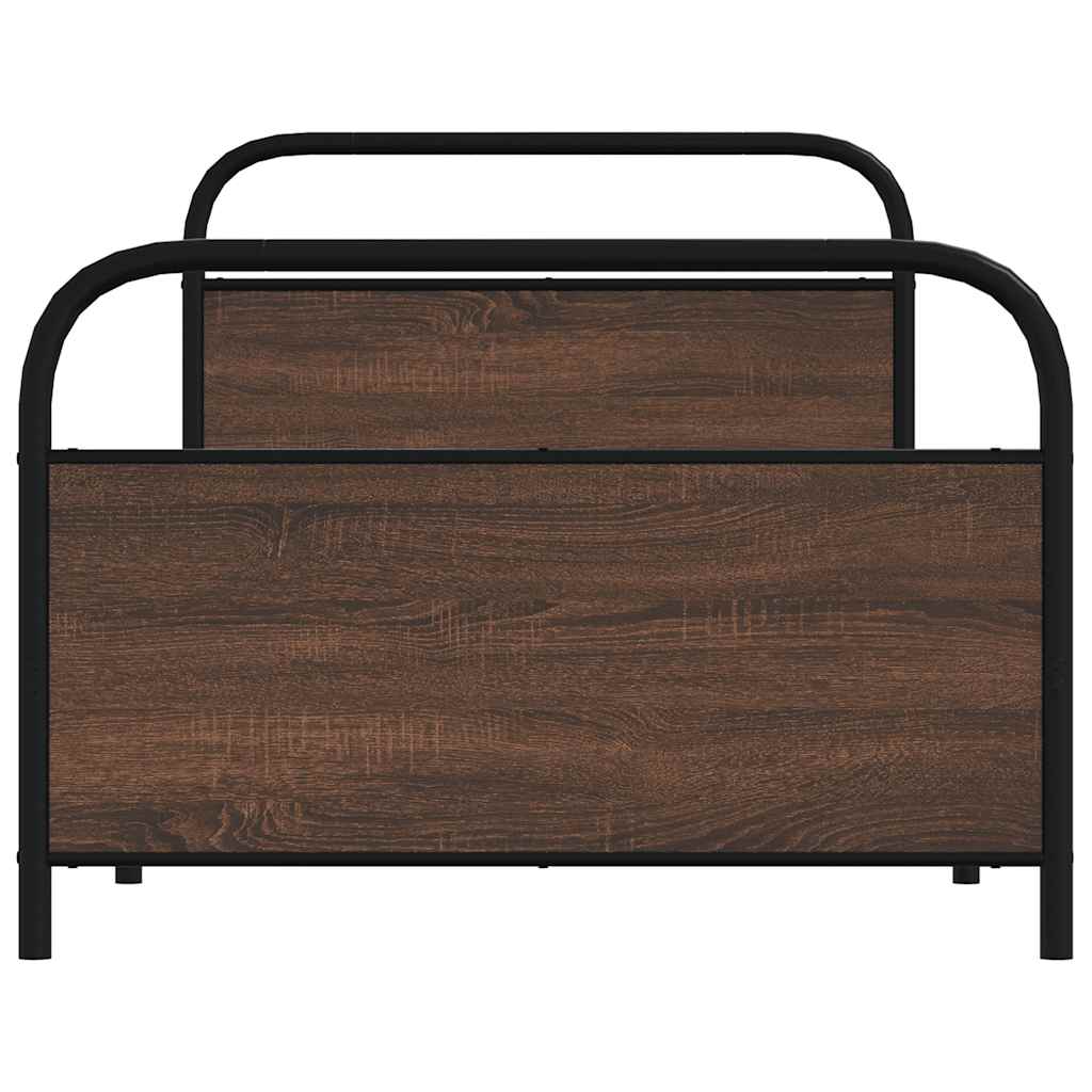 vidaXL Bed Frame Without Mattress 100x200 cm Brown Oak Engineered Wood