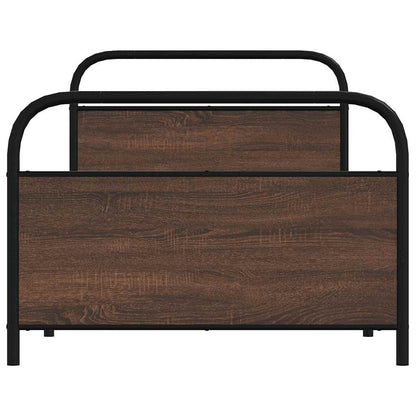 vidaXL Bed Frame Without Mattress 100x200 cm Brown Oak Engineered Wood