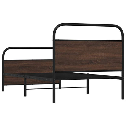 vidaXL Bed Frame Without Mattress 100x200 cm Brown Oak Engineered Wood
