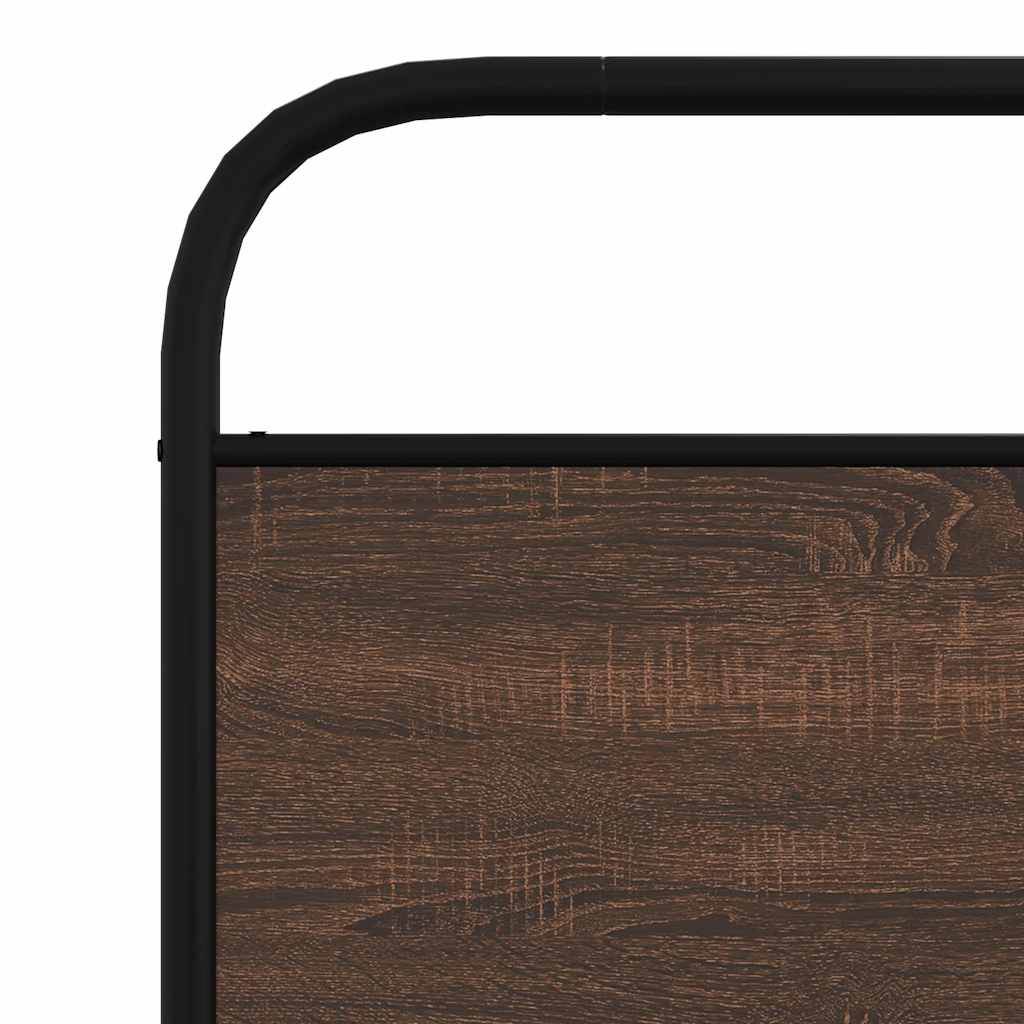 vidaXL Bed Frame Without Mattress 100x200 cm Brown Oak Engineered Wood