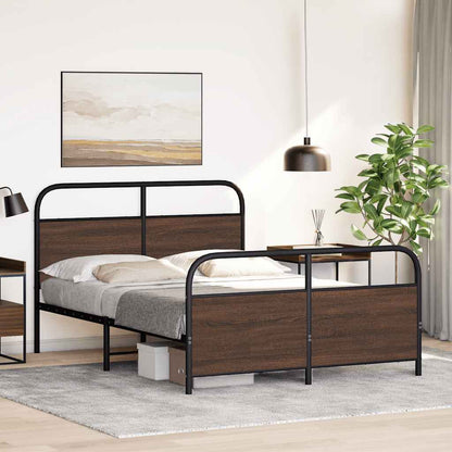vidaXL Bed Frame Without Mattress 120x190 cm Small Double Brown Oak Engineered Wood