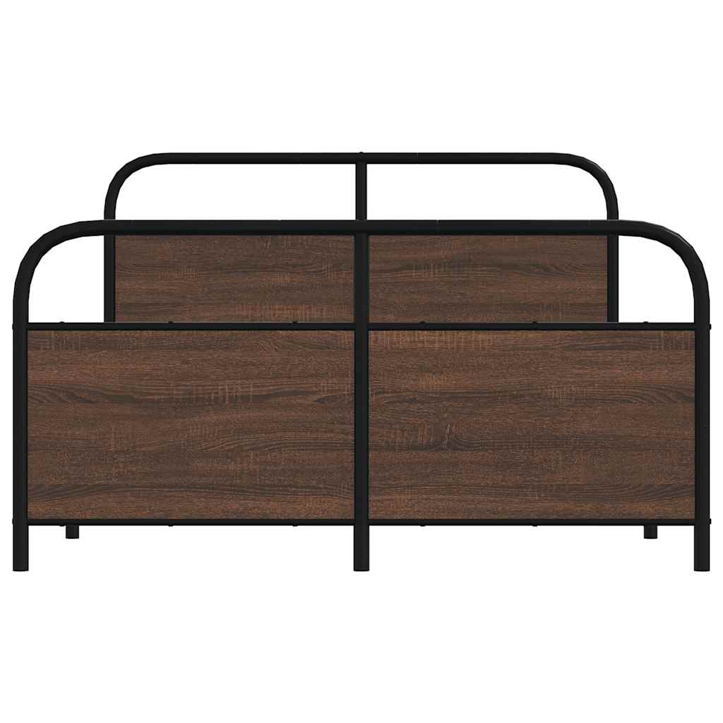 vidaXL Bed Frame Without Mattress 120x190 cm Small Double Brown Oak Engineered Wood