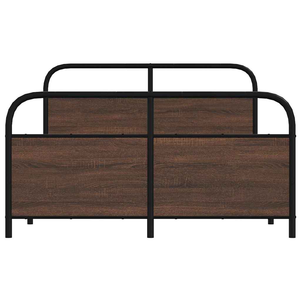 vidaXL Bed Frame Without Mattress 120x200 cm Brown Oak Engineered Wood