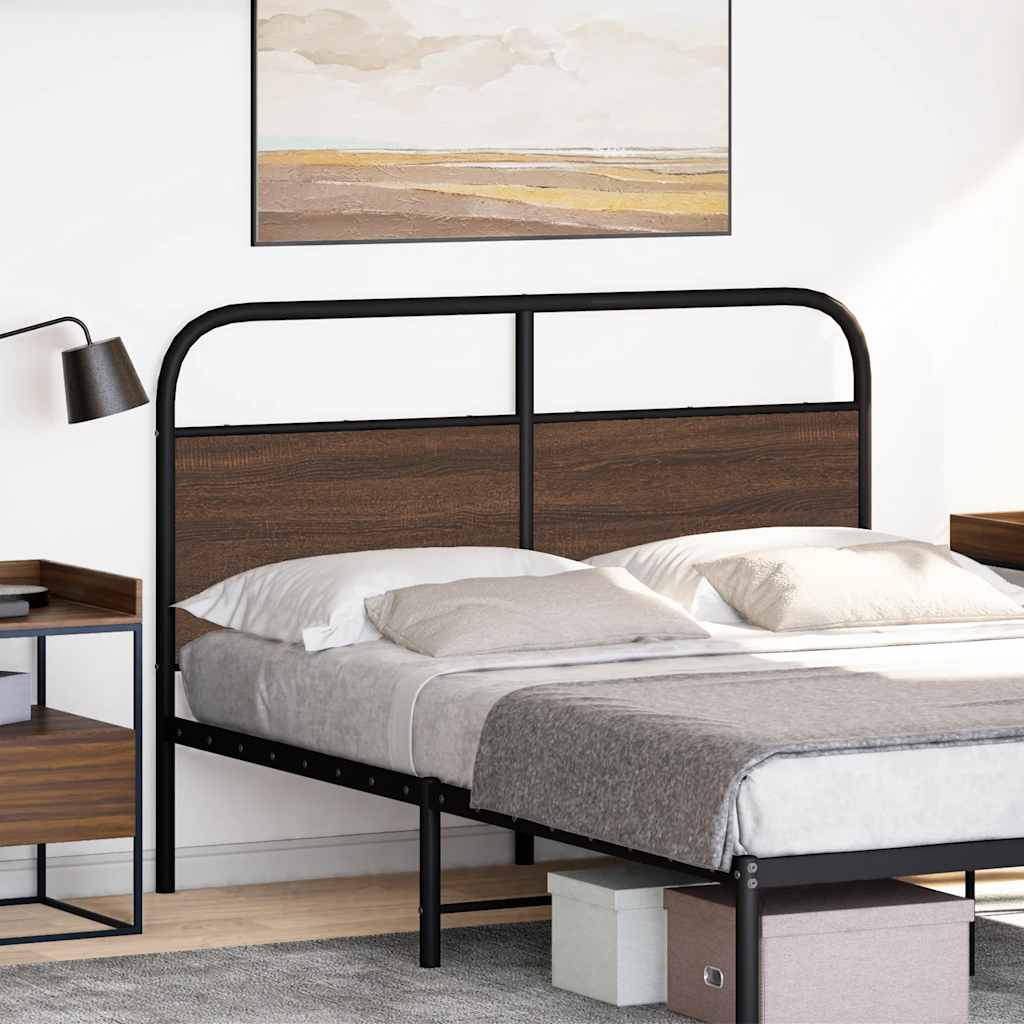 vidaXL Replace Headboard Brown Oak 135 cm Steel and Engineered Wood