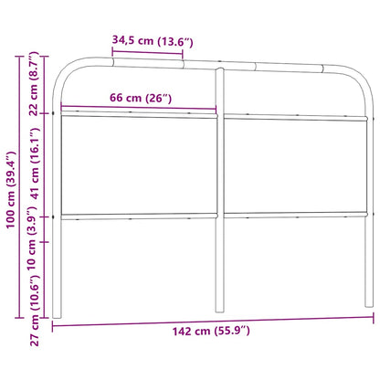 vidaXL Replace Headboard Brown Oak 135 cm Steel and Engineered Wood