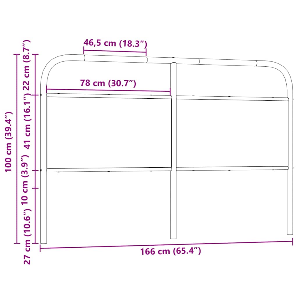 vidaXL Replace Headboard Brown Oak 160 cm Steel and Engineered Wood