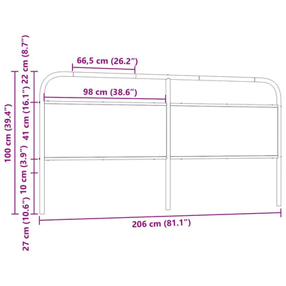 vidaXL Replace Headboard Brown Oak 200 cm Steel and Engineered Wood