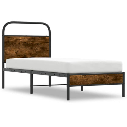 vidaXL Bed Frame Without Mattress 75x190 cm Smoked Oak Engineered Wood
