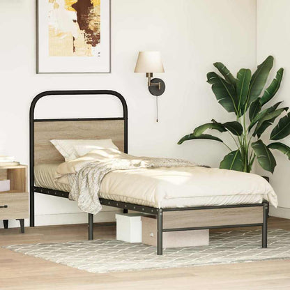 vidaXL Bed Frame Without Mattress 80x200 cm Smoked Oak Engineered Wood