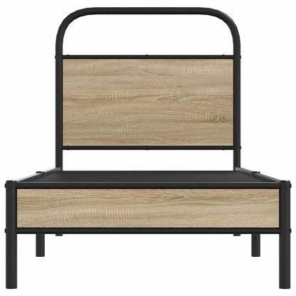 vidaXL Bed Frame Without Mattress 80x200 cm Smoked Oak Engineered Wood