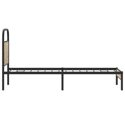 vidaXL Bed Frame Without Mattress 80x200 cm Smoked Oak Engineered Wood
