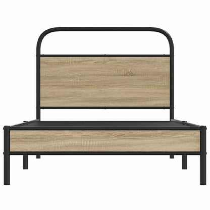 vidaXL Bed Frame Without Mattress 90x200 cm Smoked Oak Engineered Wood
