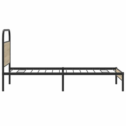 vidaXL Bed Frame Without Mattress 90x200 cm Smoked Oak Engineered Wood