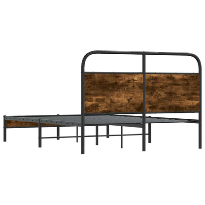 vidaXL Bed Frame Without Mattress 140x190 cm Smoked Oak Engineered Wood