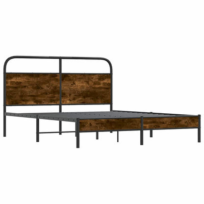 vidaXL Bed Frame Without Mattress 150x200 cm Smoked Oak Engineered Wood