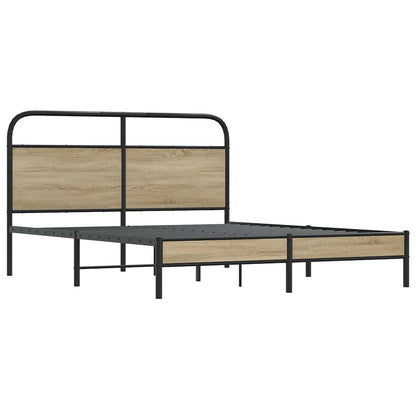vidaXL Bed Frame Without Mattress 160x200 cm Smoked Oak Engineered Wood