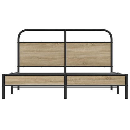 vidaXL Bed Frame Without Mattress 160x200 cm Smoked Oak Engineered Wood