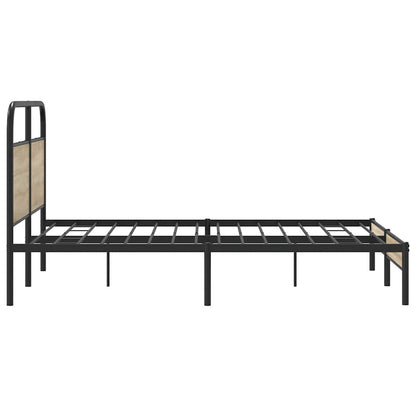 vidaXL Bed Frame Without Mattress 160x200 cm Smoked Oak Engineered Wood
