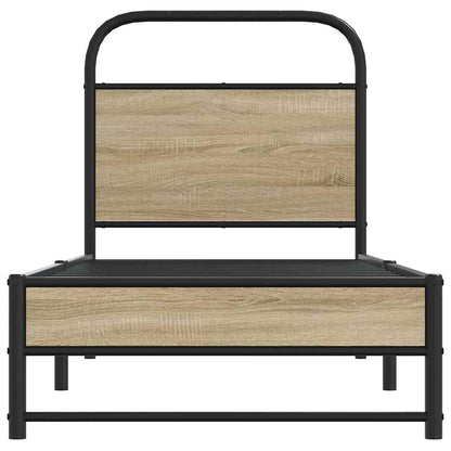 vidaXL Bed Frame Without Mattress 75x190 cm Smoked Oak Engineered Wood