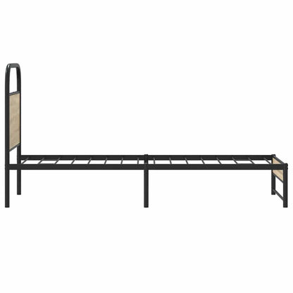 vidaXL Bed Frame Without Mattress 75x190 cm Smoked Oak Engineered Wood