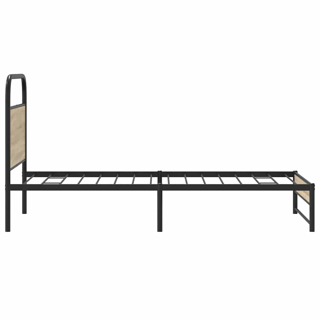 vidaXL Bed Frame Without Mattress 100x200 cm Smoked Oak Engineered Wood