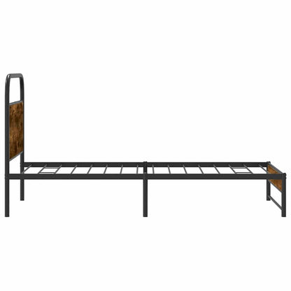 vidaXL Bed Frame Without Mattress 107x203 cm Smoked Oak Engineered Wood