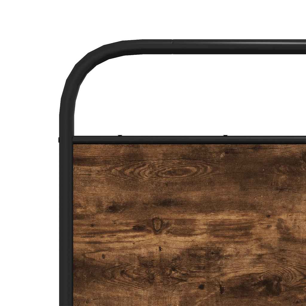 vidaXL Bed Frame Without Mattress 107x203 cm Smoked Oak Engineered Wood