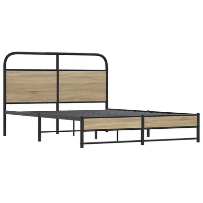 vidaXL Bed Frame Without Mattress 120x200 cm Smoked Oak Engineered Wood