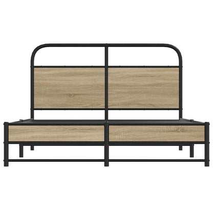 vidaXL Bed Frame Without Mattress 120x200 cm Smoked Oak Engineered Wood