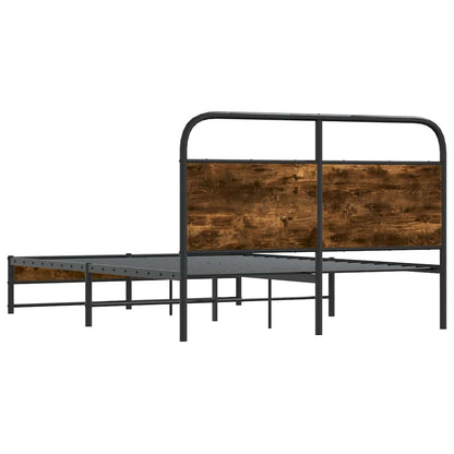 vidaXL Bed Frame Without Mattress 140x190 cm Smoked Oak Engineered Wood