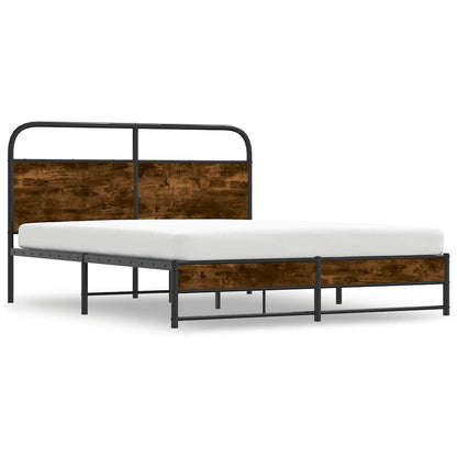 vidaXL Bed Frame Without Mattress 150x200 cm Smoked Oak Engineered Wood