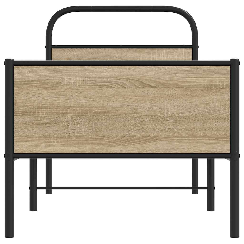 vidaXL Bed Frame without Mattress 75x190 cm Sonoma Oak Engineered Wood