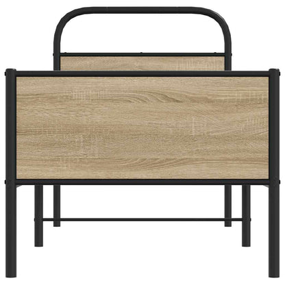 vidaXL Bed Frame without Mattress 75x190 cm Sonoma Oak Engineered Wood