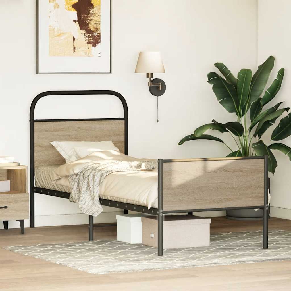 vidaXL Bed Frame without Mattress 80x200 cm Sonoma Oak Engineered Wood