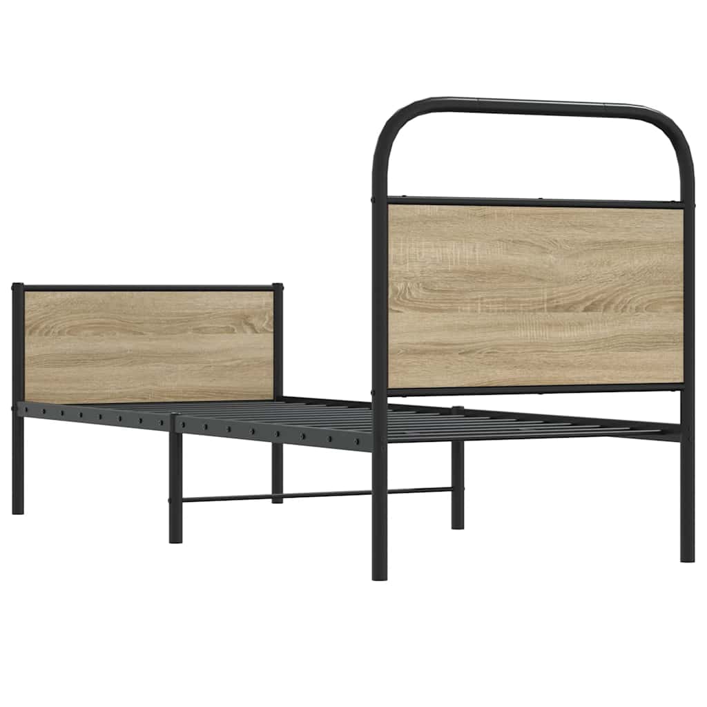 vidaXL Bed Frame without Mattress 80x200 cm Sonoma Oak Engineered Wood