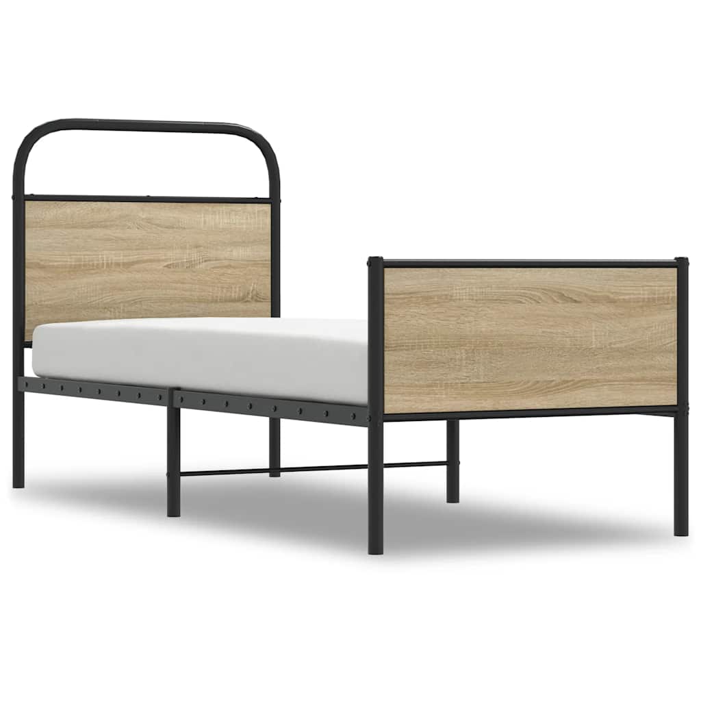 vidaXL Bed Frame without Mattress 90x190 cm Sonoma Oak Engineered Wood