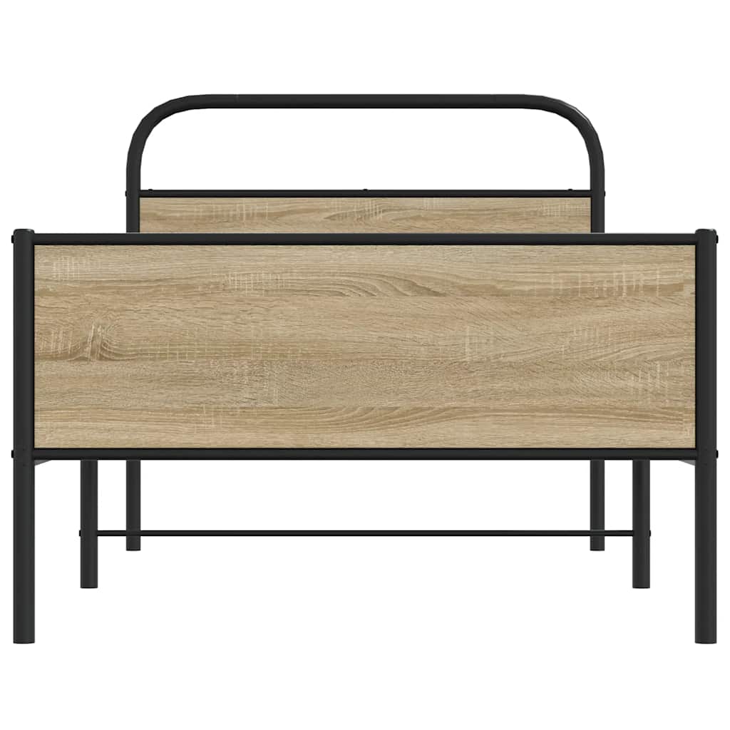 vidaXL Bed Frame without Mattress 90x190 cm Sonoma Oak Engineered Wood