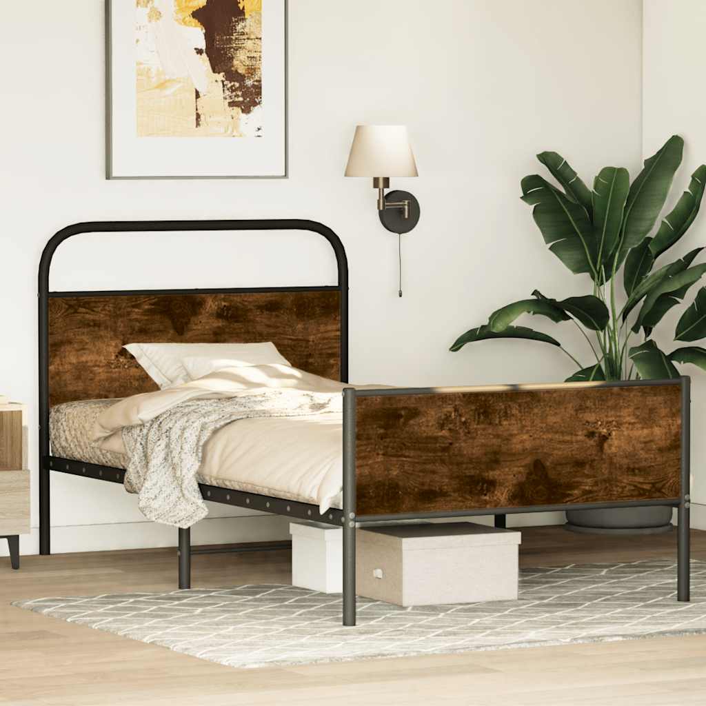 vidaXL Bed Frame without Mattress 90x200 cm Sonoma Oak Engineered Wood