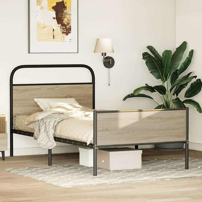 vidaXL Bed Frame without Mattress 100x200 cm Sonoma Oak Engineered Wood