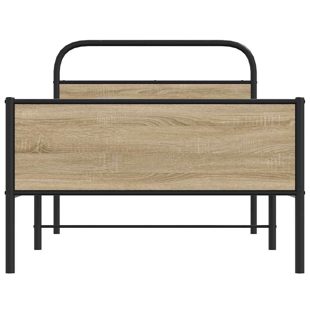 vidaXL Bed Frame without Mattress 100x200 cm Sonoma Oak Engineered Wood