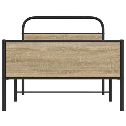 vidaXL Bed Frame without Mattress 100x200 cm Sonoma Oak Engineered Wood