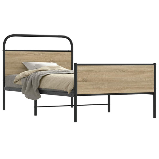vidaXL Bed Frame without Mattress 100x200 cm Sonoma Oak Engineered Wood