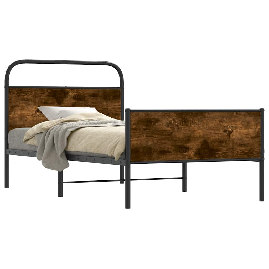 vidaXL Bed Frame without Mattress 107x203 cm Sonoma Oak Engineered Wood