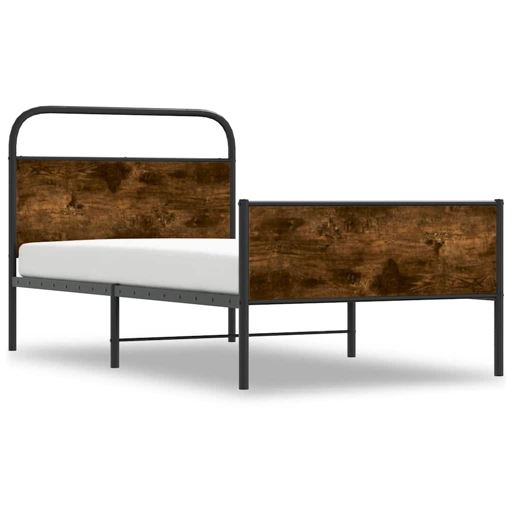 vidaXL Bed Frame without Mattress 107x203 cm Sonoma Oak Engineered Wood