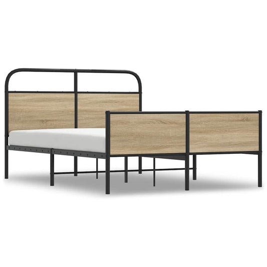 vidaXL Bed Frame without Mattress 120x190 cm Sonoma Oak Engineered Wood
