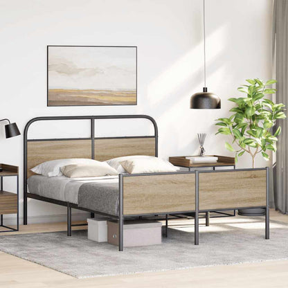 vidaXL Bed Frame without Mattress 120x190 cm Sonoma Oak Engineered Wood