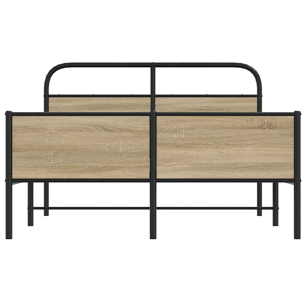 vidaXL Bed Frame without Mattress 120x190 cm Sonoma Oak Engineered Wood