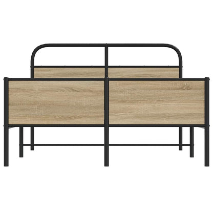 vidaXL Bed Frame without Mattress 120x190 cm Sonoma Oak Engineered Wood