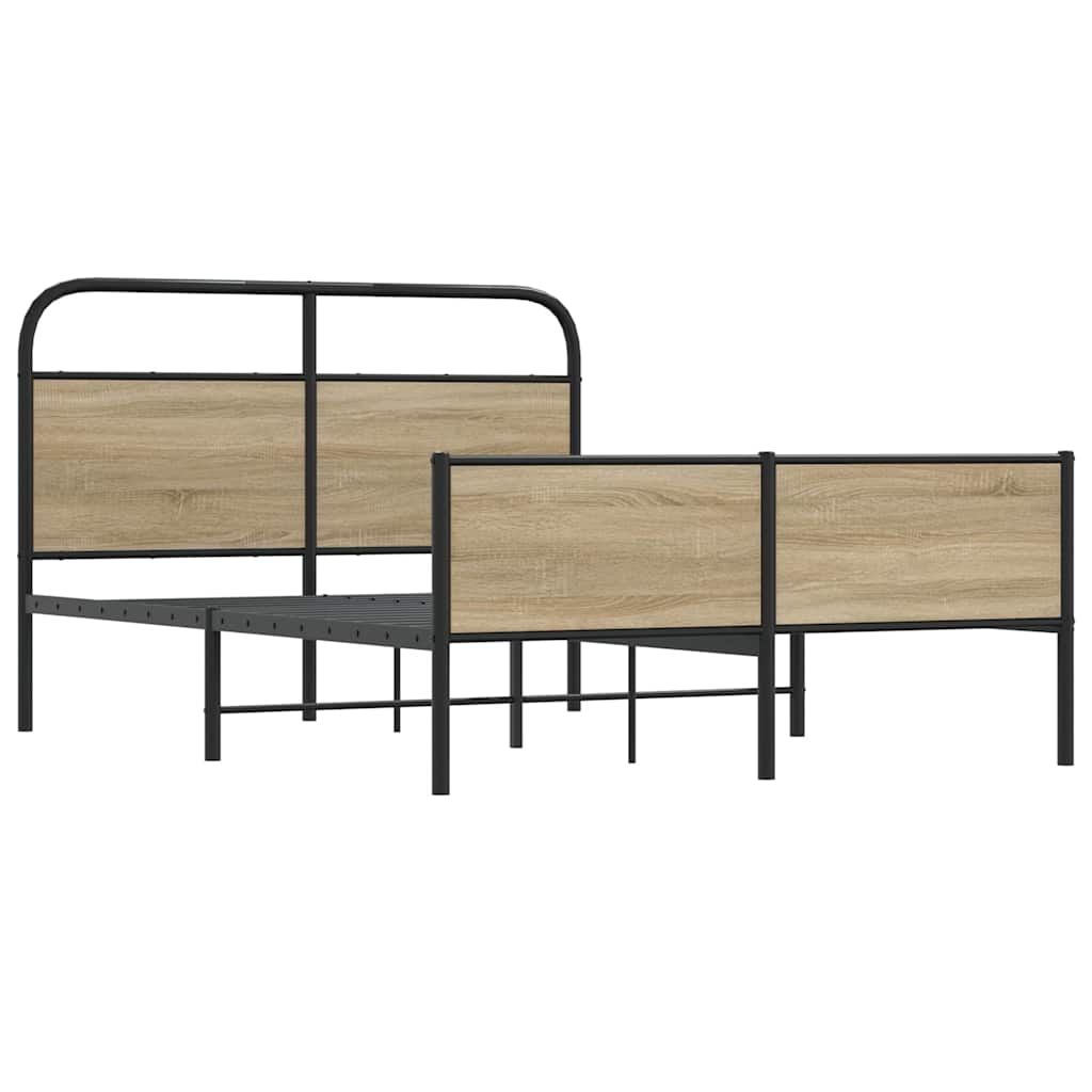 vidaXL Bed Frame without Mattress 120x200 cm Sonoma Oak Engineered Wood
