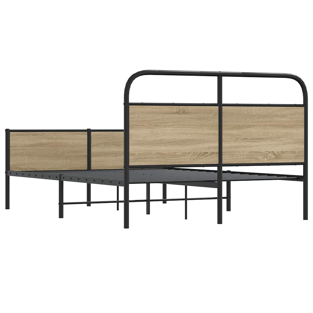 vidaXL Bed Frame without Mattress 120x200 cm Sonoma Oak Engineered Wood